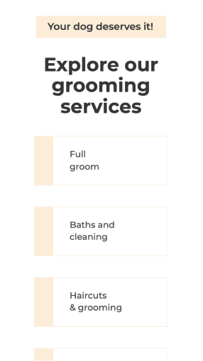 Mobile Pet Grooming - Landing Page