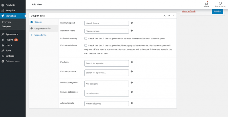 Woocommerce Usage Restriction How To Create Coupon Codes In Woocommerce 1